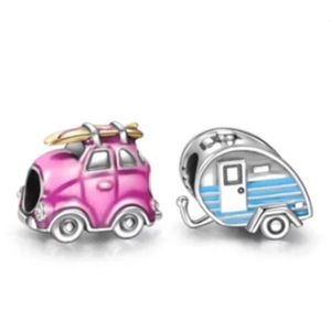 RV Camper Charm S925 Silver Stamped, Travel Jewelry, fits Pandora Bracelets